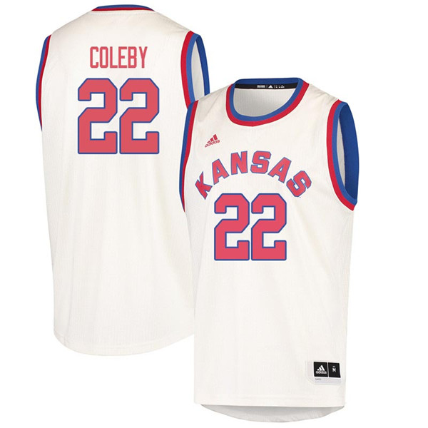 Men #22 Dwight Coleby Kansas Jayhawks 2018 Hardwood Classic College Basketball Jerseys Sale-Cream
